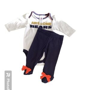 Awesome Bears Girls 0/3 Month Onesie/Footed Pant Set